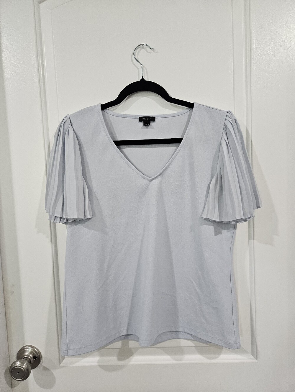 Ann Taylor Factory Light Blue V-Neck Top